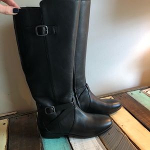 Dark brwn leather Ugg riding boots Sz 6.5